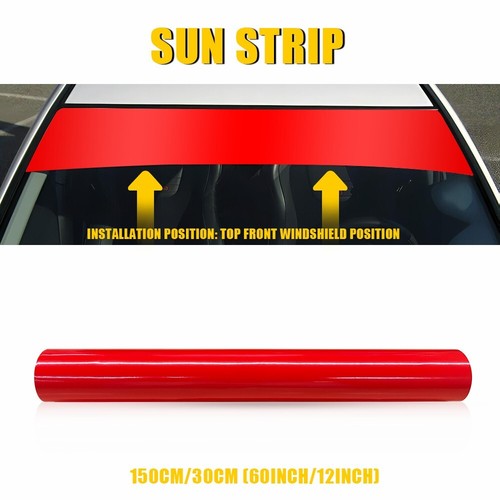 60"x12" Windshield Shade Sun Visor Strip Tint Film Vinyl Sticker Decal Red P