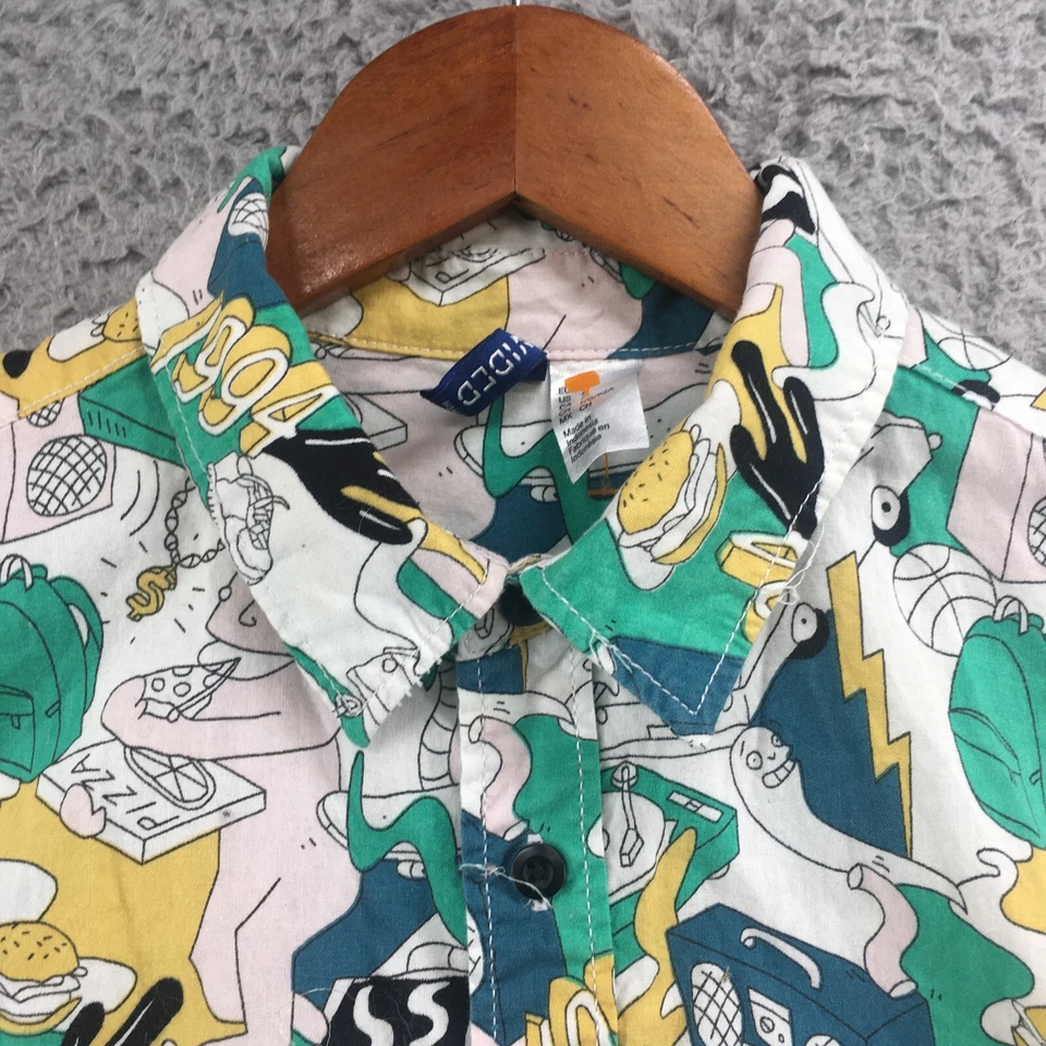 Divided by H&M Short Sleeve Dress Shirt Mens S Multicolor Collared Button Up - Image 2 of 4