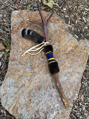 Native American Beaded Turkey Dance Stick Dance Staff  Native Made