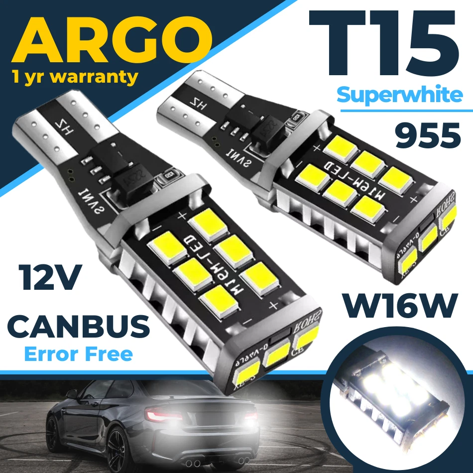 T15 W16W Reverse 921 955 Led Car Light Bulbs Xenon White Canbus Error Free  12v