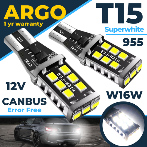 T15 W16W Reverse 921 955 Led Car Light Bulbs Xenon White Canbus Error Free 12v - Afbeelding 1 van 12