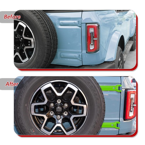 2x Cubiertas de bisagra de puerta trasera para Ford Bronco 2021-2022 accesorios verde claro - Imagen 7 de 10