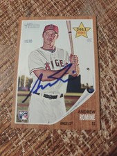 Andrew Romine Autographed 2011 Topps Heritage Signed Baseball Card #209 Angels 