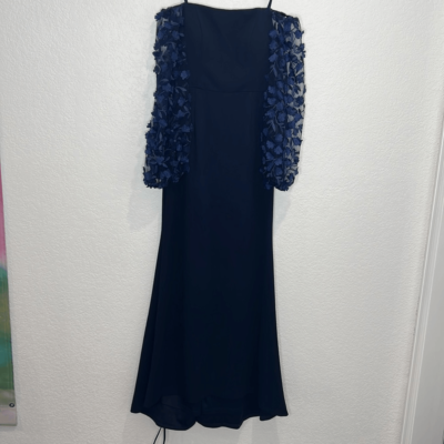 New Eliza J Off the Shoulder 3D Floral Sleeve Scuba Crepe Dress Size 8 |  eBay