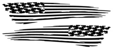 set of 2 American Flag ripped Vinyl Decals - Truck, Car Decals A101