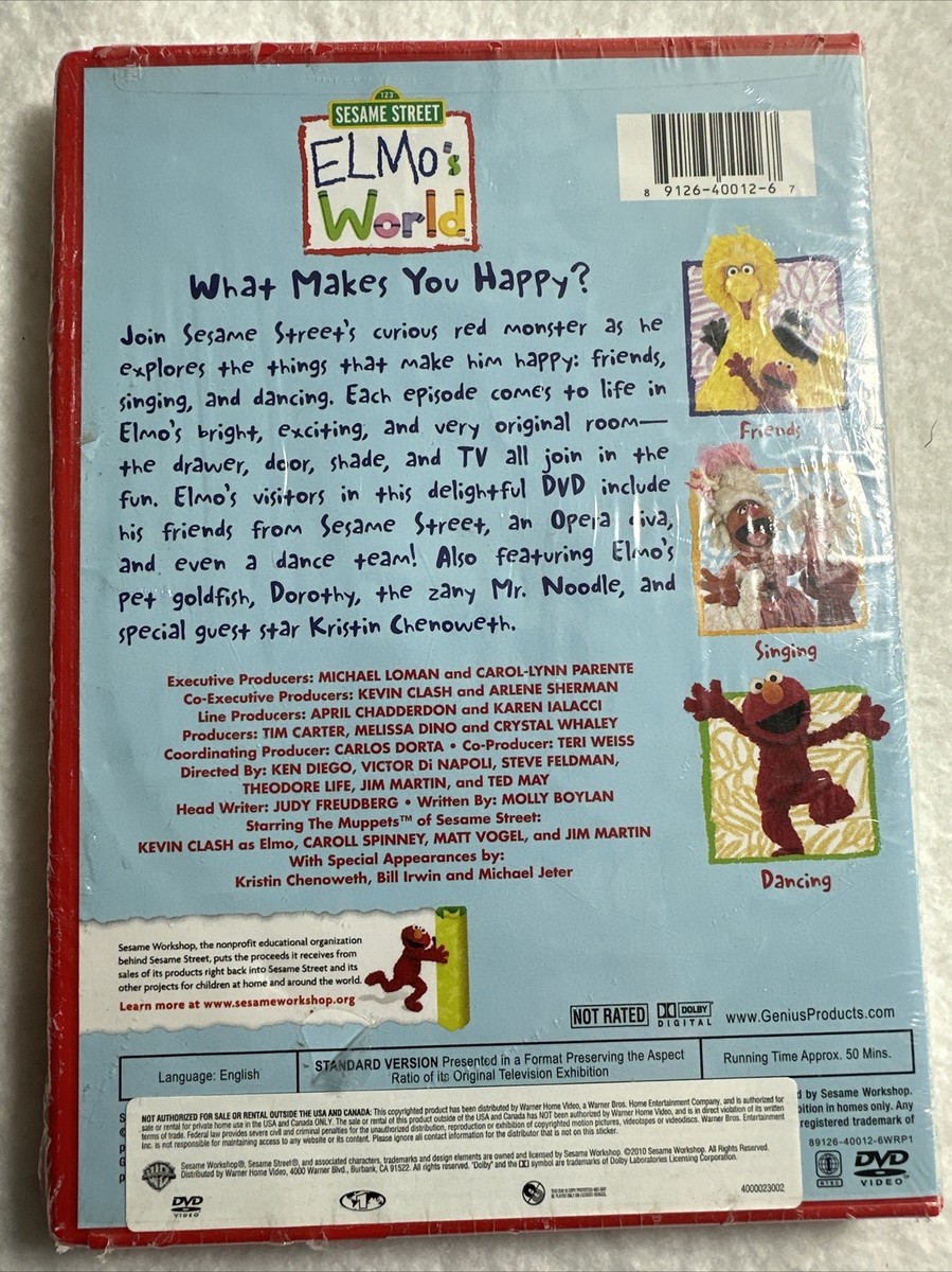 Elmo's World - What Makes You Happy? (DVD, 2006) NEW 891264001267