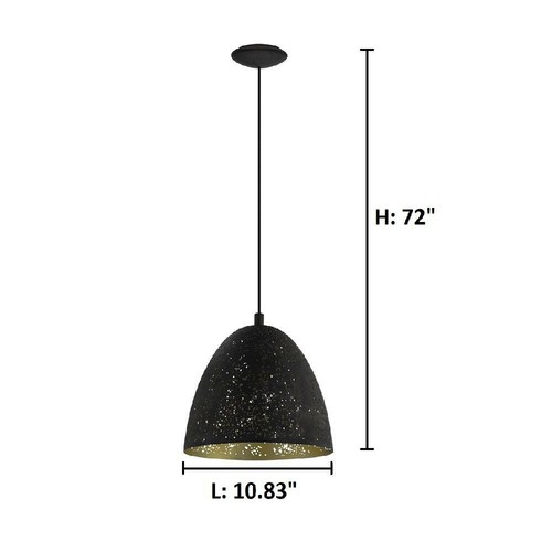 Eglo Fall Haven 1-Light Matte Black Pendant - Picture 2 of 2