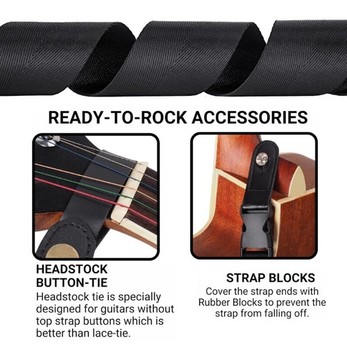 Adjustable Guitar Strap with Quick Release Clips Nylon Guitar Shoulder Strap - Picture 16 of 20