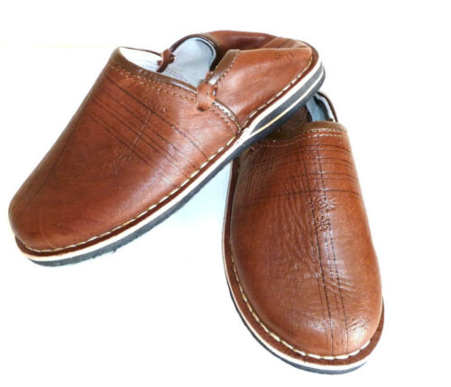 Babouche Marocaine cuir m1 cousues chaussure chausson pantoufle - Photo 1/3