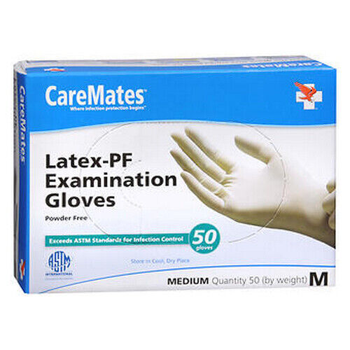 Caremates Latex-Pf Examination Gloves Powder Free Medium 50 Each By Caremates - 第 1/1 張圖片