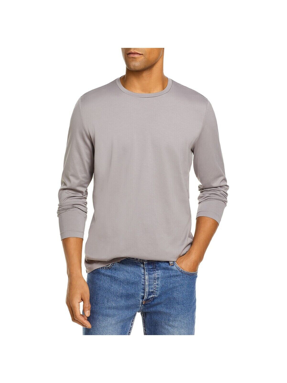THE MENS STORE Mens Pima Cotton T-Shirt, Grey, L