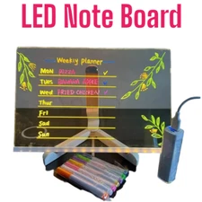 LED Note Board with Color Glowing Acrylic Markers, Light Up Message Board BD Gft