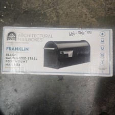 Architectural Mailboxes Franklin Black, Medium, Steel, Post Mount Mailbox
