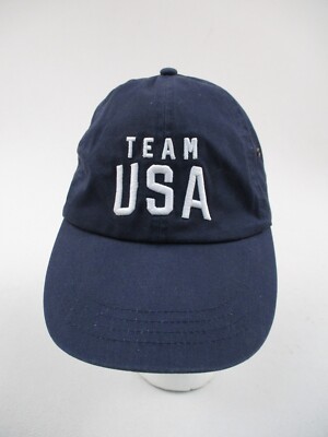 Anvil USA Olympics Hat Cap Blue One Size Blue Team Soccer Adjustable Strap Back