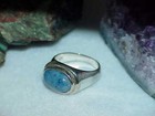 Vintage Sterling Silver Men's Blue Sodalite Cabochon Band Ring Sz 9 6.9 Gram — photo 2