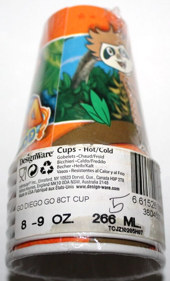 Tazas de fiesta de papel frío/caliente DesignWare 9 fl. OZ x 8 tazas - Go Diego Go! Foto 2 de 2