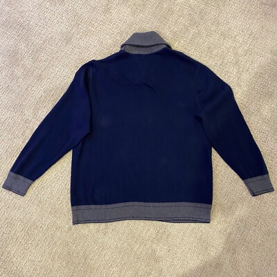 Pull Daniel Cremieux Classics - Taille XL - Navy Bleu Rayé - 55% Coton - Neuf Avec étiquettes