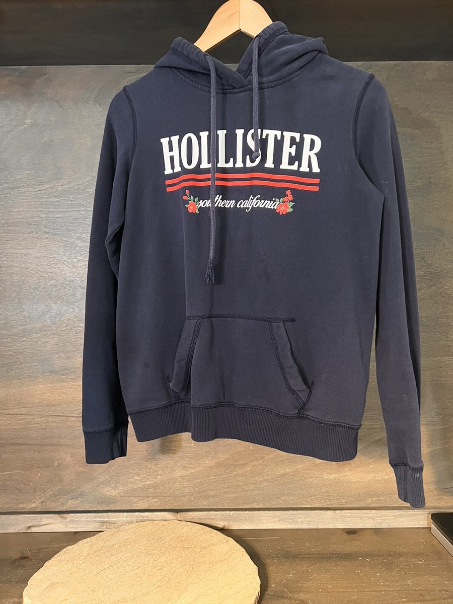 Hollister SOUTHERN CALIFORNIA HOODIE SWEATSHIRT PULLOVER Womens SMALL NAVY