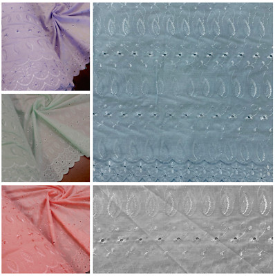 Sedona Designz 41'' Wide Poly Cotton Broadcloth All Over Embroidery Eyelet Fabric