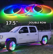JHB 17.5" DOUBLE ROW Dream CHASING Flow LED Car Trucks Wheel Rings Lights Set