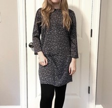 NWT Forever 21 Womens Leopard Print Dress XS Gray Grey Animal Print