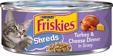 Purina Friskies Shreds Turkey and Cheese Dinner in Gravy High Protein Wet Cat Fo