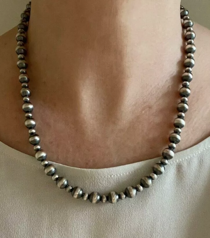 Navajo Pearls Oxidized Sterling Silver X-Long 6mm 72