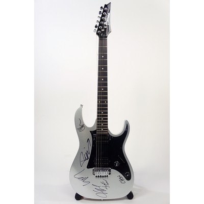 Stone Sour Autographed Silver Ibanez Gio Guitar 