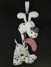 3Ct Round Cut Real Moissanite Customized Cartoon Pendant 14K White Gold Plated