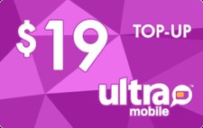 Ultra Mobile Prepaid 19 Refill Top-Up Prepaid Card ,PIN / RECHARGE
