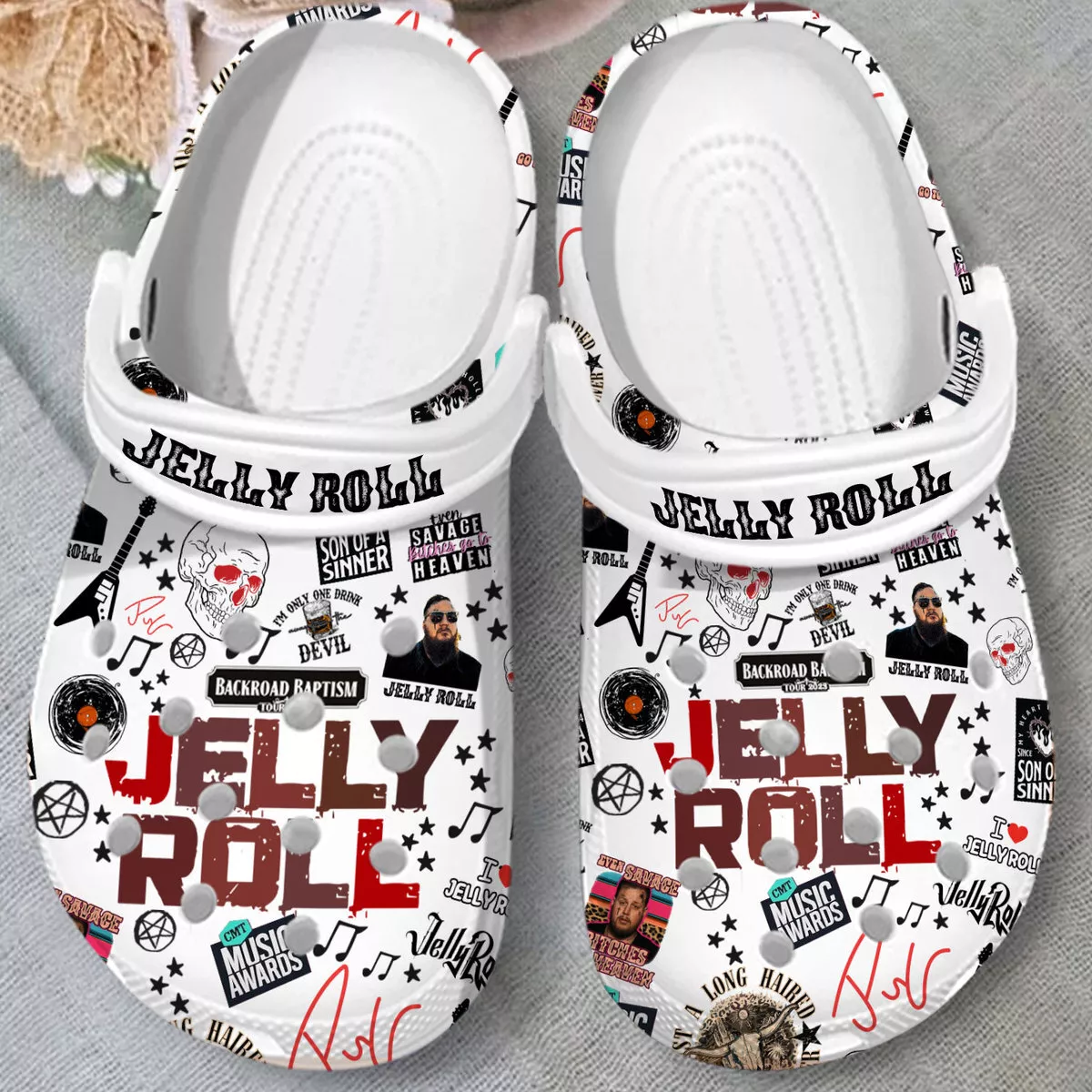 Stylish And Comfortable Clogs Jelly Roll White Slippers