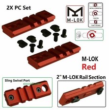 US Anodized Red 2 Pack 2 Inch 3 Slots Rail Section Screws Nuts Included