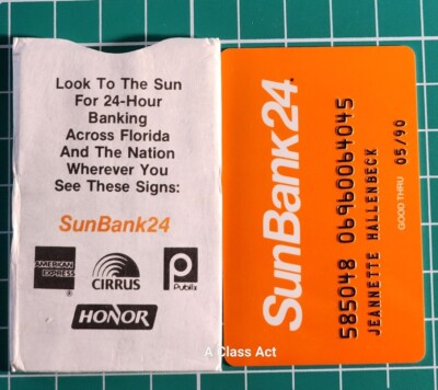 SunBank 24, Florida credit card exp 1990 ~ our cb1018 | eBay