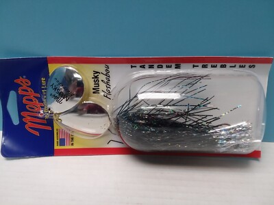 Mepps - Musky Flashabou Double Blade Spinner - Silver Blk - 1-1/2oz MFD7T S2-BKS