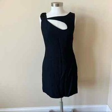Yoana Baraschi Textured Asymmetrical Keyhole Cutout Mini Dress Size 4 Blue 5027