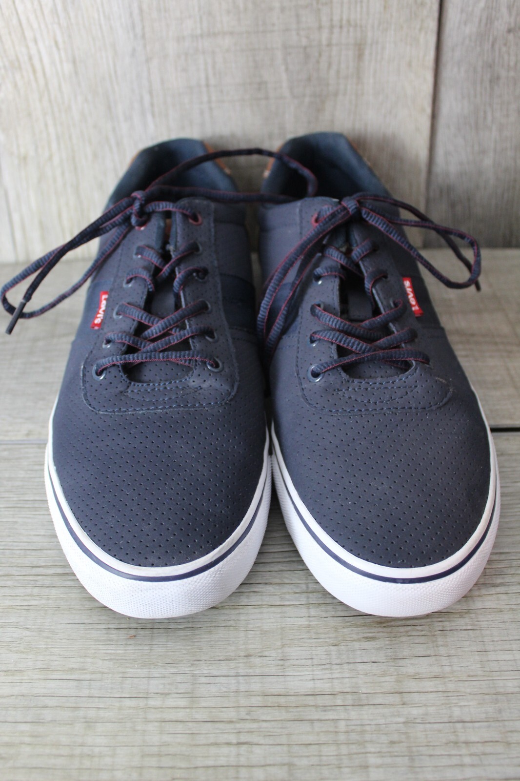 Levi's Men's Casual Shoe Navy Blue and Brown Lace Up … Gem