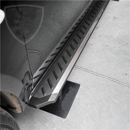 VOLKSWAGEN T5 03-15, MARCHE-PIEDS ALUMINIUM NOIR, ANTIDERAPANT, CHASSIS COURT - Imagen 4 de 7