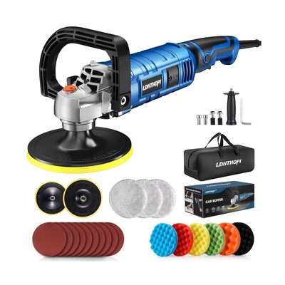 Buffer Polisher Kit for Car - 6/7 Inch Rotary 1600w Polisher Buffer Waxer,7 V...