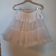 Shimaly White Tulle Petticoat Crinoline Underskirt Elastic Waist Puffy