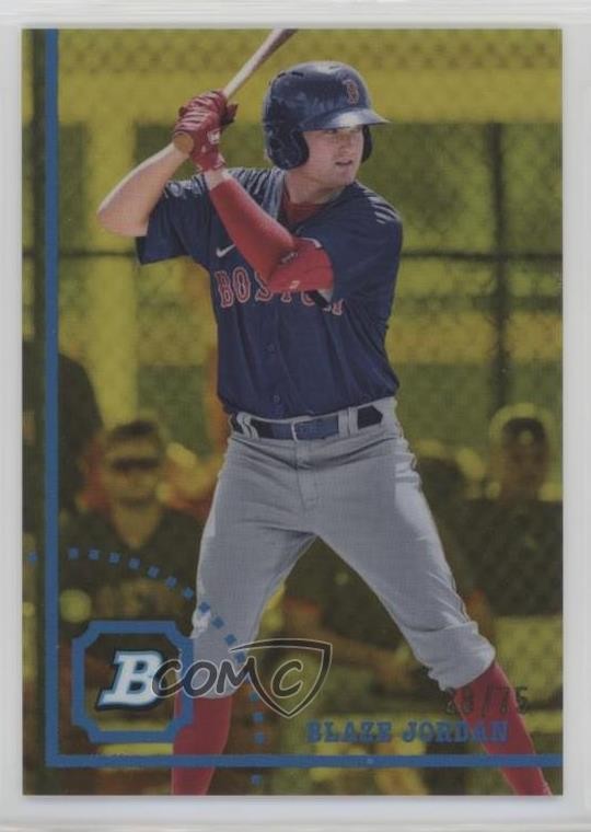 2022 Bowman Heritage Chrome Prospects Yellow Refractor 28/75 Blaze Jordan 0y0n