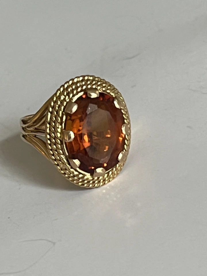 6801- Bague Or Jaune Tressé Tourmaline - Photo 4/4