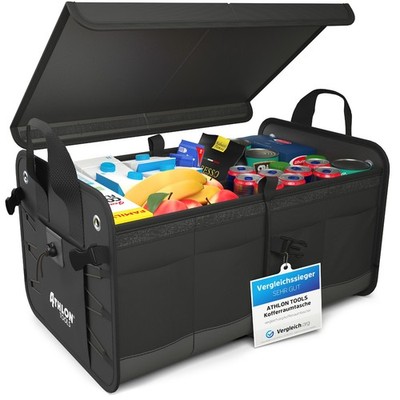 ATHLON TOOLS Kofferraumtasche 60L mit Deckel   stabil, wasserfest, Antirutsch