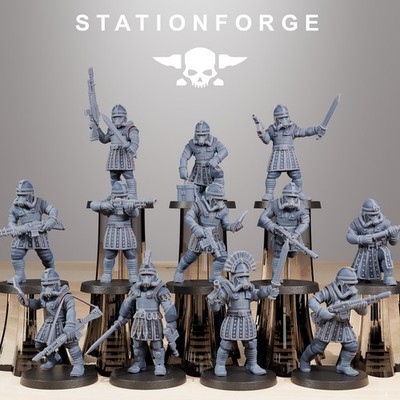 Station Forge Miniatures GrimGuard Vexillatio Sci Fi Grim Dark Wargame Proxy 3D