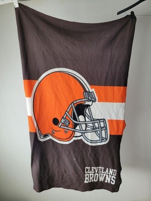 Cleveland Browns Fleece Throw Blanket 4' x 3' Brown Northwest Some Staining Look