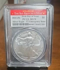 2021S  silver eagle PCGS MS70. T2 FDOI Emergency issue