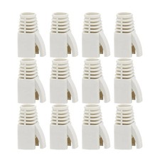 White RJ45 Strain Relief Boots Plastic Network Wire CAT6A CAT7 CAT8 100 PCS