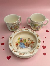 Sale Royal Doulton Bunnykins 3 piece set- Bowl and Mugs 1930 Barbara Vernon