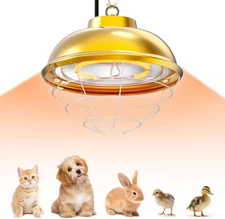 300W Chicken Coop Heater with 16.5 ft Cord, Carbon Fiber Bulb Heat Lamp for Chic