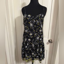 Women's size small Princess Vera Wang Black Floral Mini Dress flowers sun