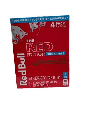Redbull Sugar Free Watermelon Energy Drink 8.4 fl oz Cans 4pk Discontinued Rare